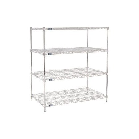 Global Equipment Nexel Chrome Wire Shelving Starter - 48"W x 30"D x 54"H 30485C
